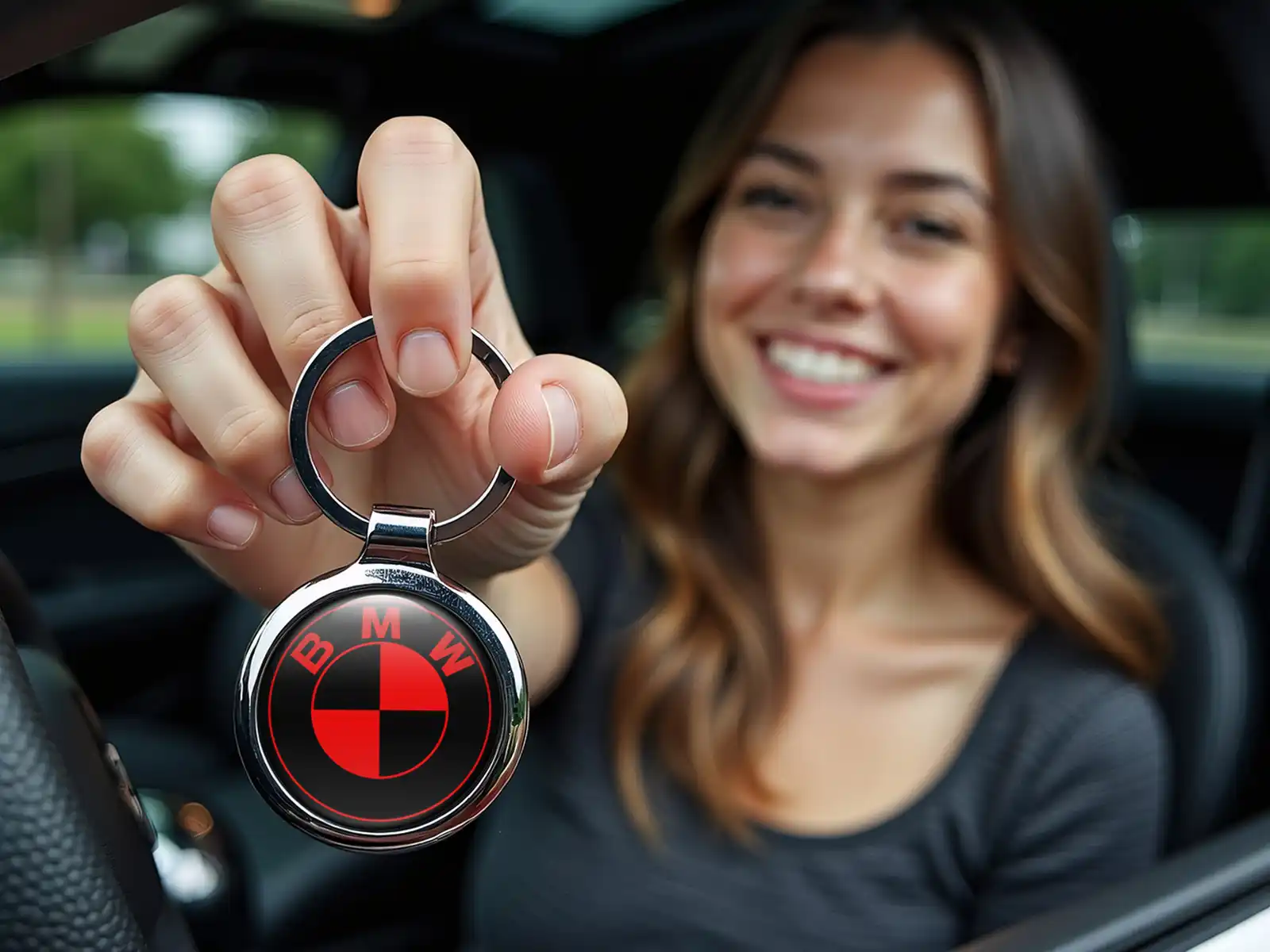 BMW Custom Acrylic Keychains Steel Glossy Style